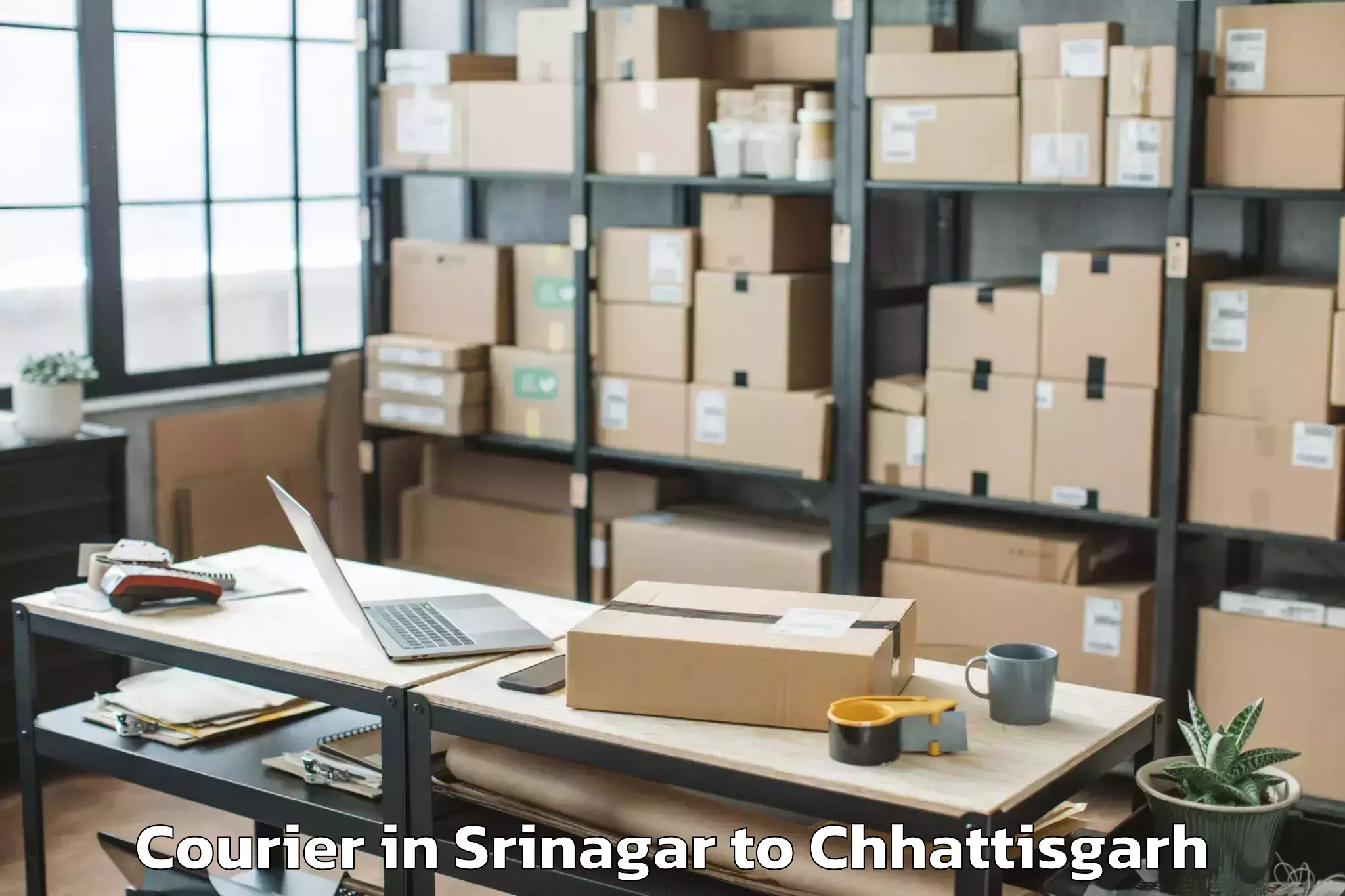 Top Srinagar to Chirmiri Courier Available